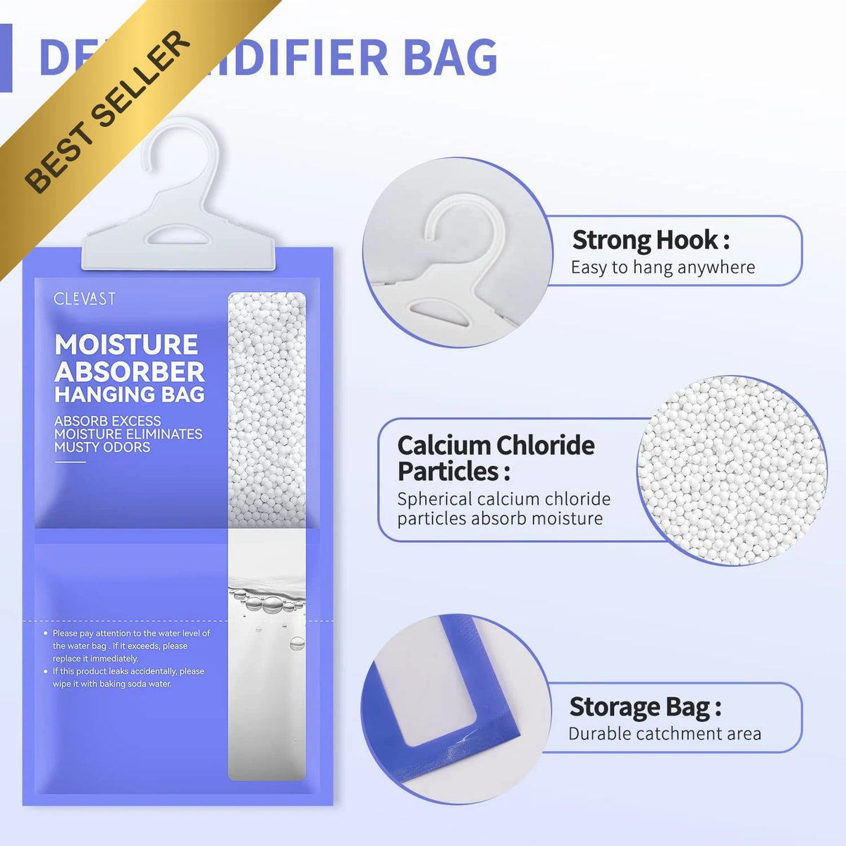 10 Pack Hanging Dehumidifier Bags for Wardrobe Moisture Absorption