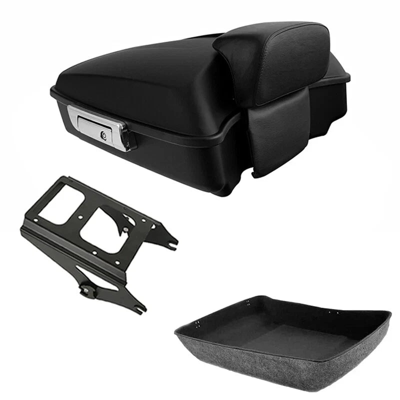 Chopped Trunk Mount Rack for Harley Tour Road Glide (2009–2013) Matte Black