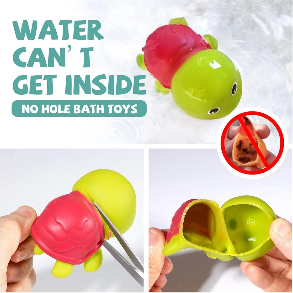 Infant Bath Toys for 18 Months - No Hole Animal Bathtub Toys