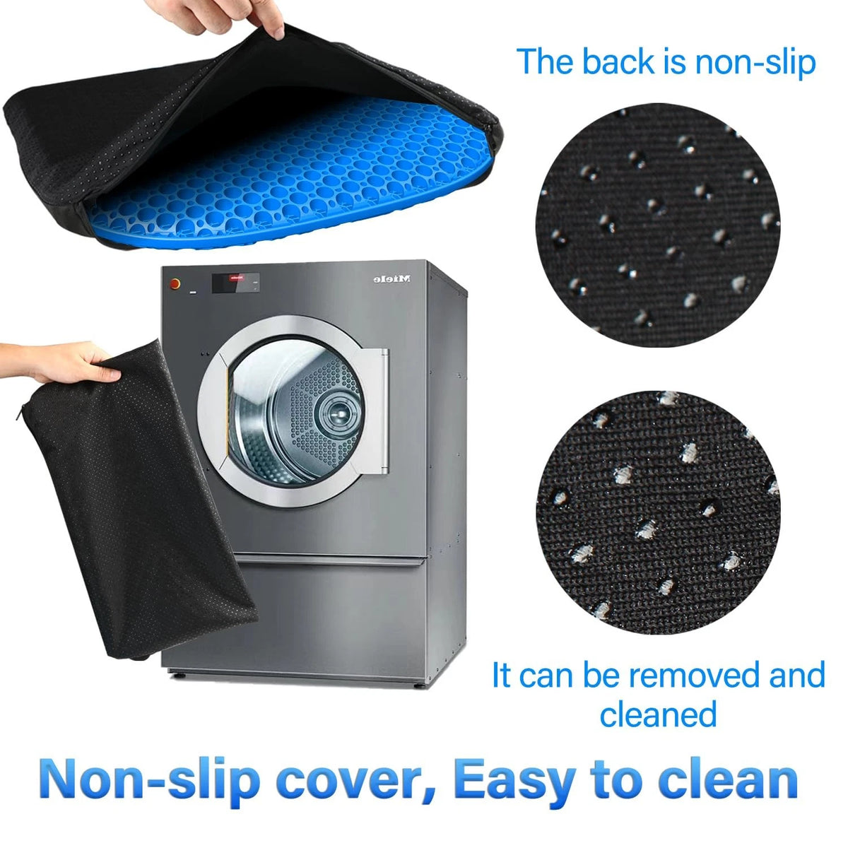 Large Gel Seat Cushion for Long Sitting with Non-Slip Cover