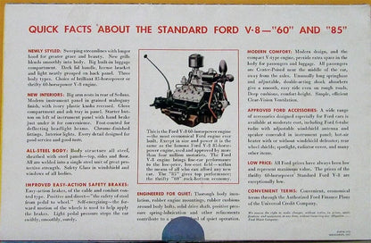 Ford 1938 V8 Thrifty 60 85 Sedan Coupe Original Sales Folder Poster