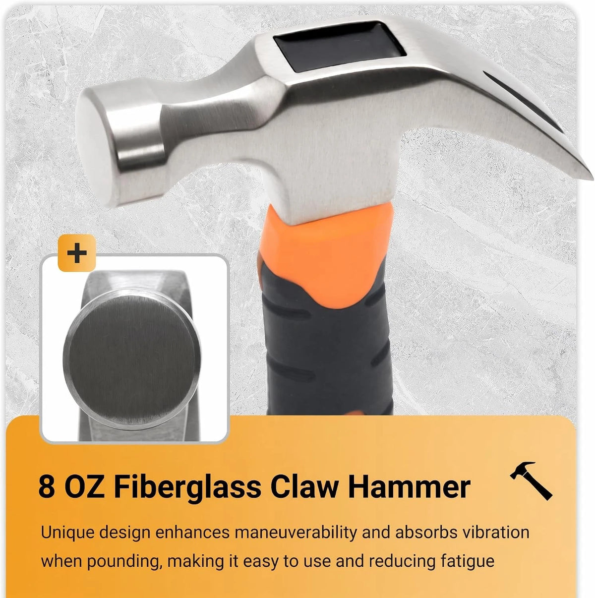 8oz Mini Claw Hammer for Picture Hanging, Camping (No Part Numbers)
