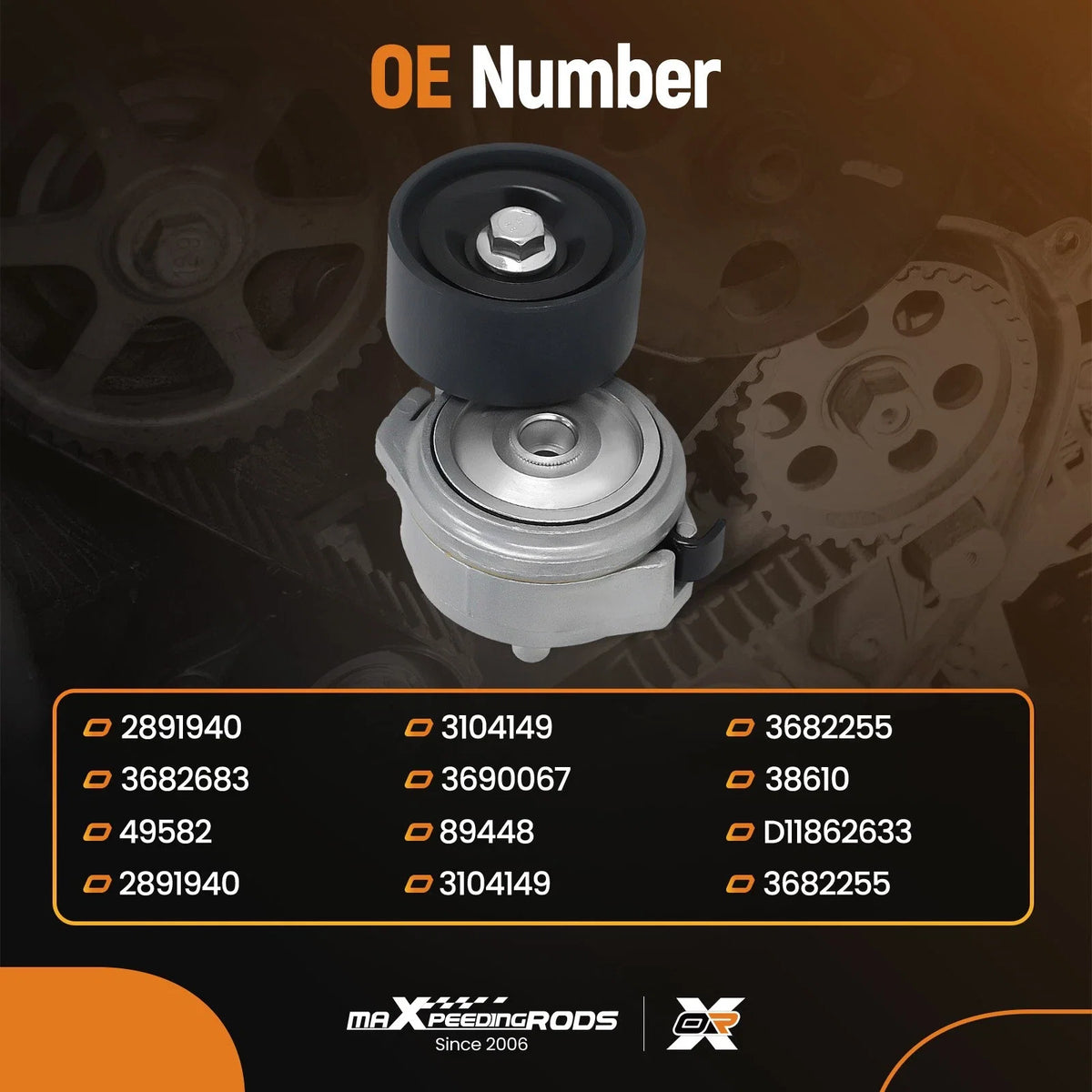 Belt Tensioner Pulley for Cummins ISX ISX15 (2891940, 3104149, 3682255, 3682683)