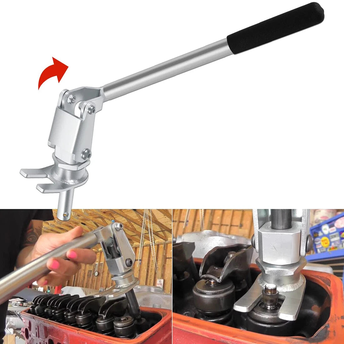 Stud Mount Valve Spring Compressor Tool for 3/8" & 7/16" Rocker Studs