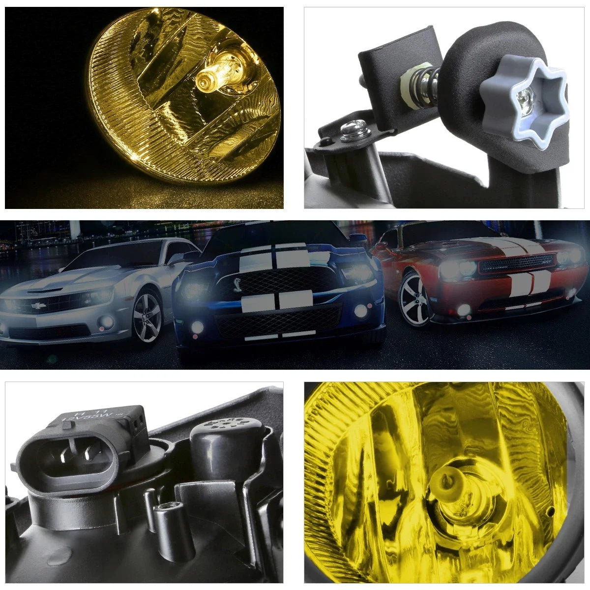 Fog Light Set for Honda CR-V (2007–2009) - Amber Lens, Switch, Chrome Bezel
