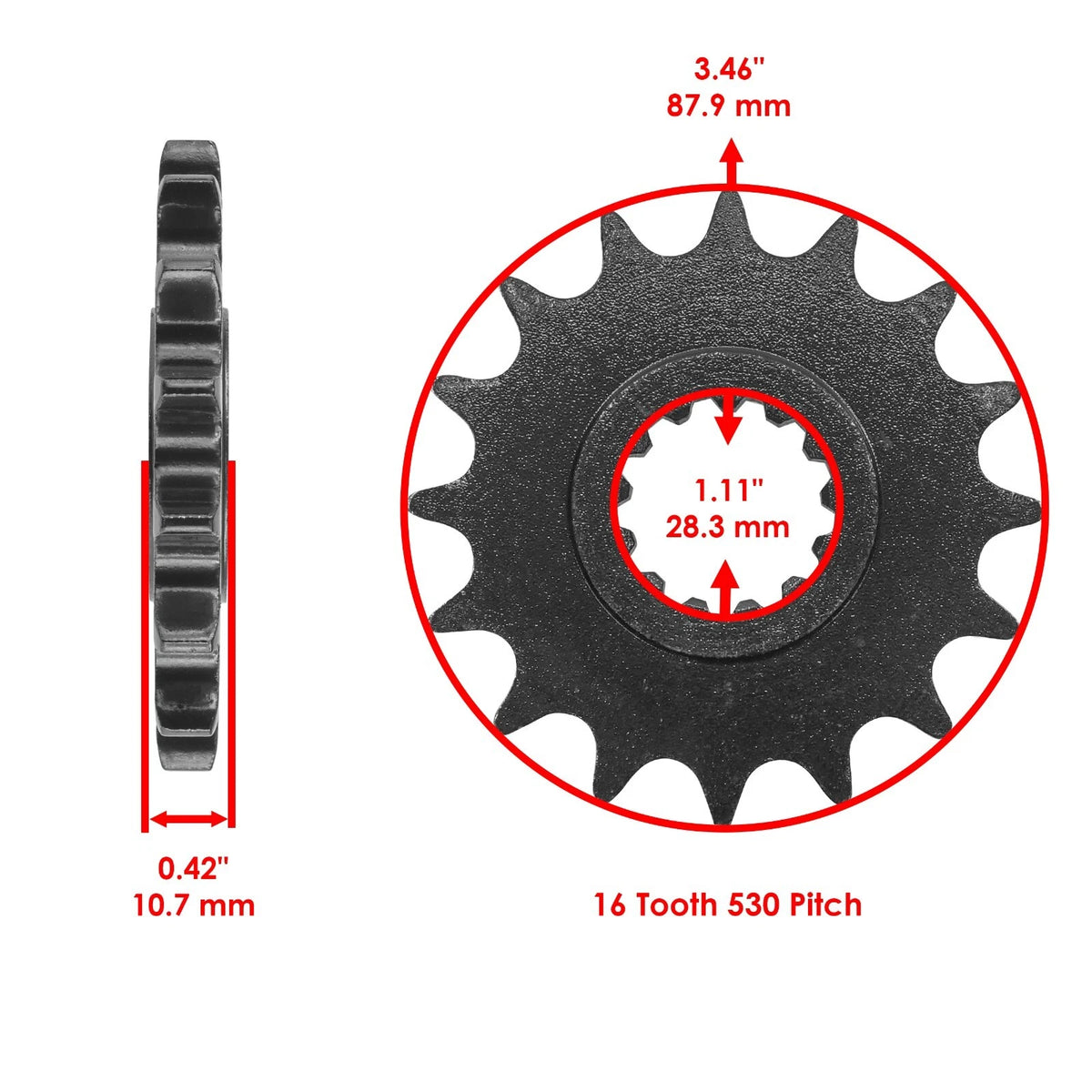 Red O-Ring Drive Chain & Sprockets Kit for Yamaha R1 YZF-R1 (1998–2003) EG1618FS112XO