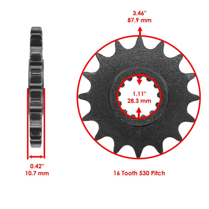 Red O-Ring Drive Chain & Sprockets Kit for Yamaha R1 YZF-R1 (1998–2003) EG1618FS112XO