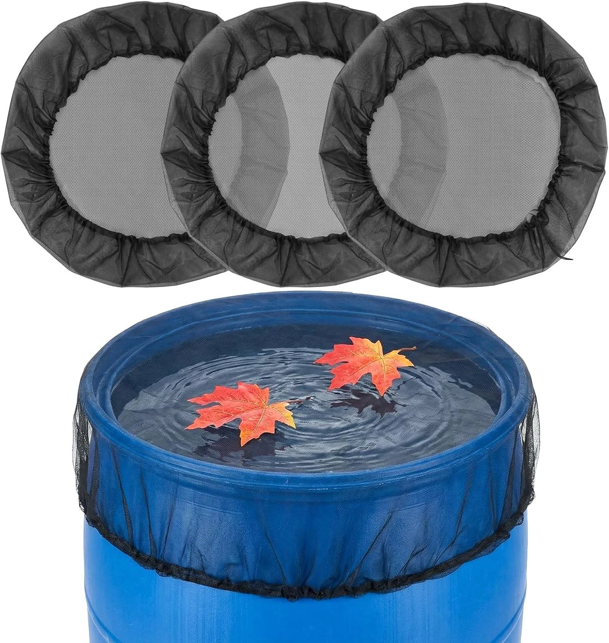 3X 39in Rain Barrel Mesh Cover for Water Collection Buckets
