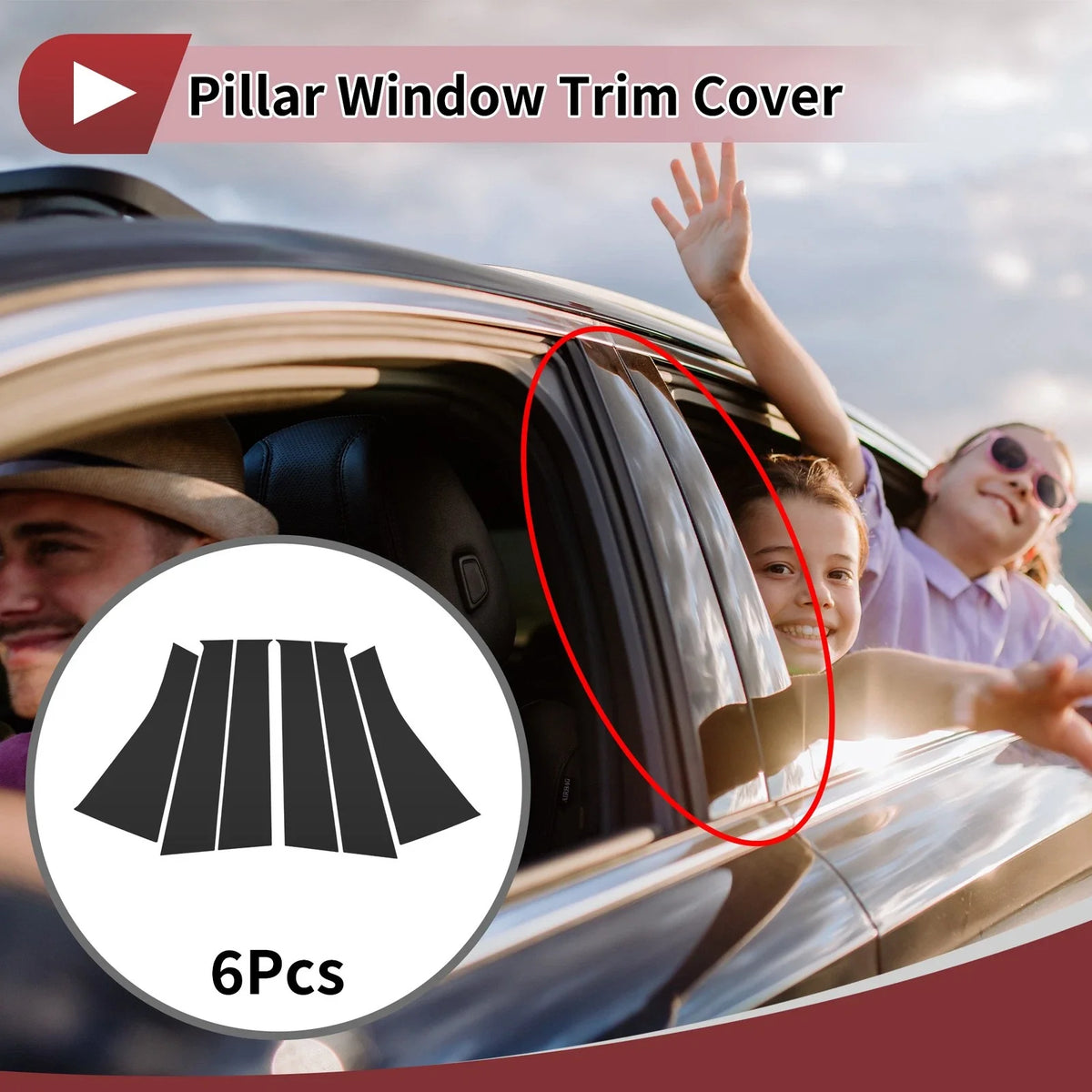 Door Pillar Window Trim for Nissan Versa Note (2014–2019) Black Left Right