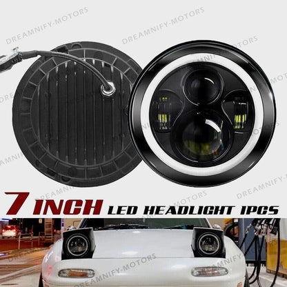7inch LED Headlight Halo Angel Eyes for Mazda Miata MX5 (1990–1997)