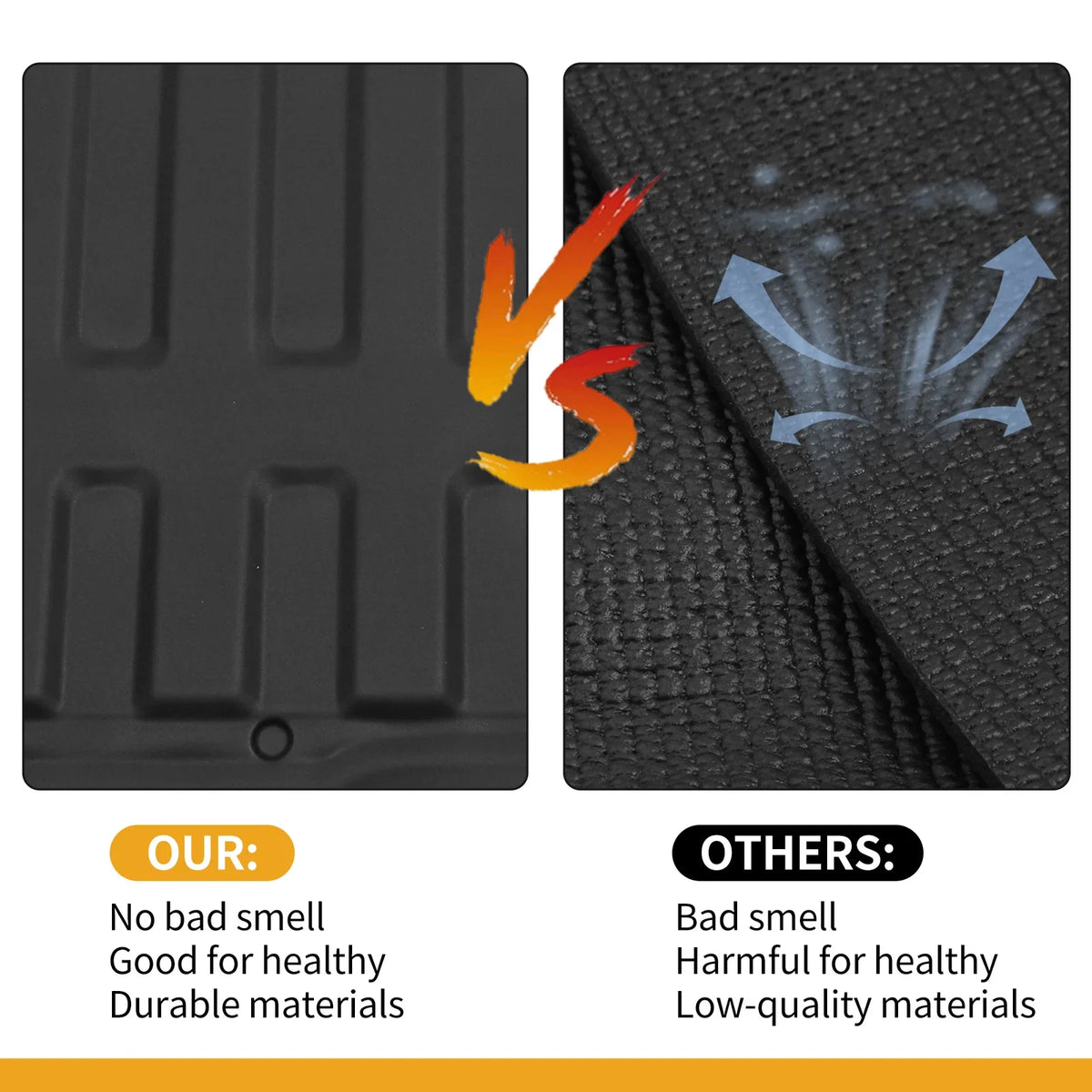 Cargo Liner Rear Trunk Mat for Dodge Ram 1500 (2019–2024) TPE Stripe Pattern