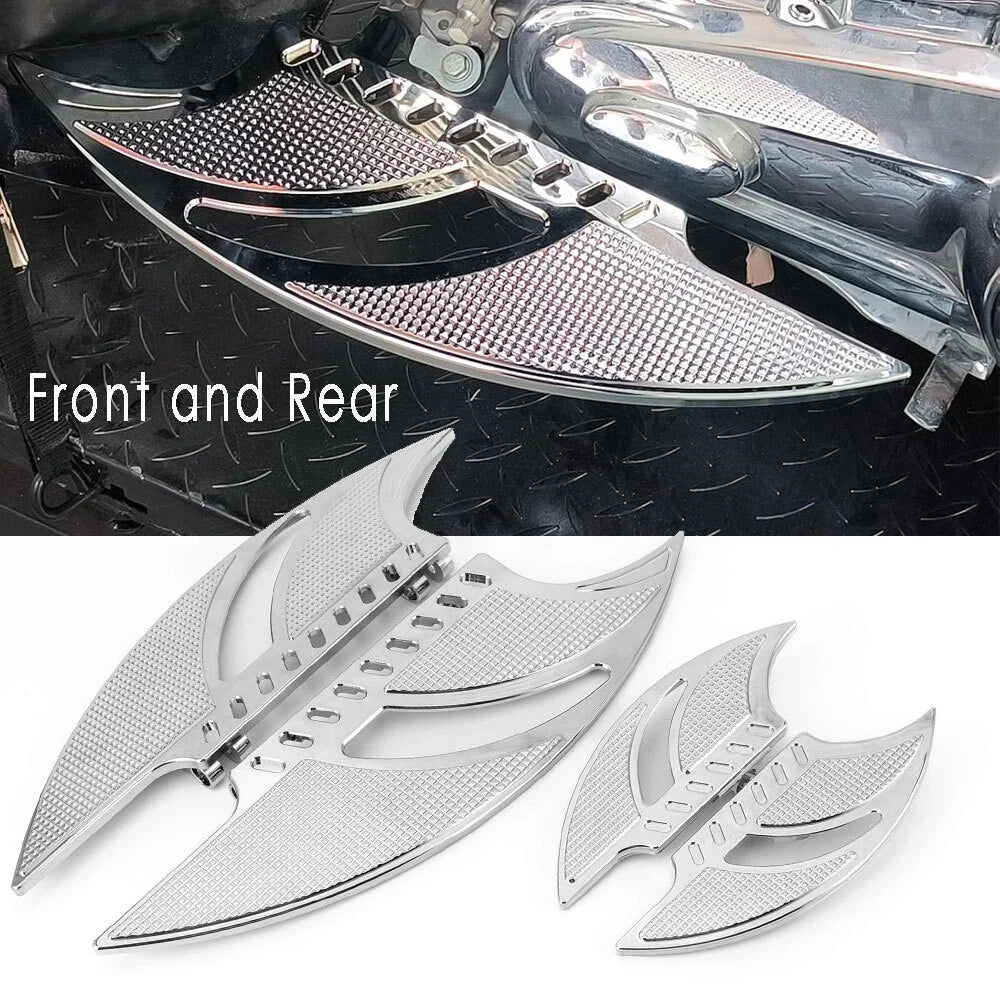 Chrome Front & Rear Floorboard Foot Pegs for Harley Touring (2014–2023)