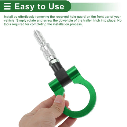Tow Hook Set for Ford Focus (1998–2025) 15.6mm Aluminum Alloy Green