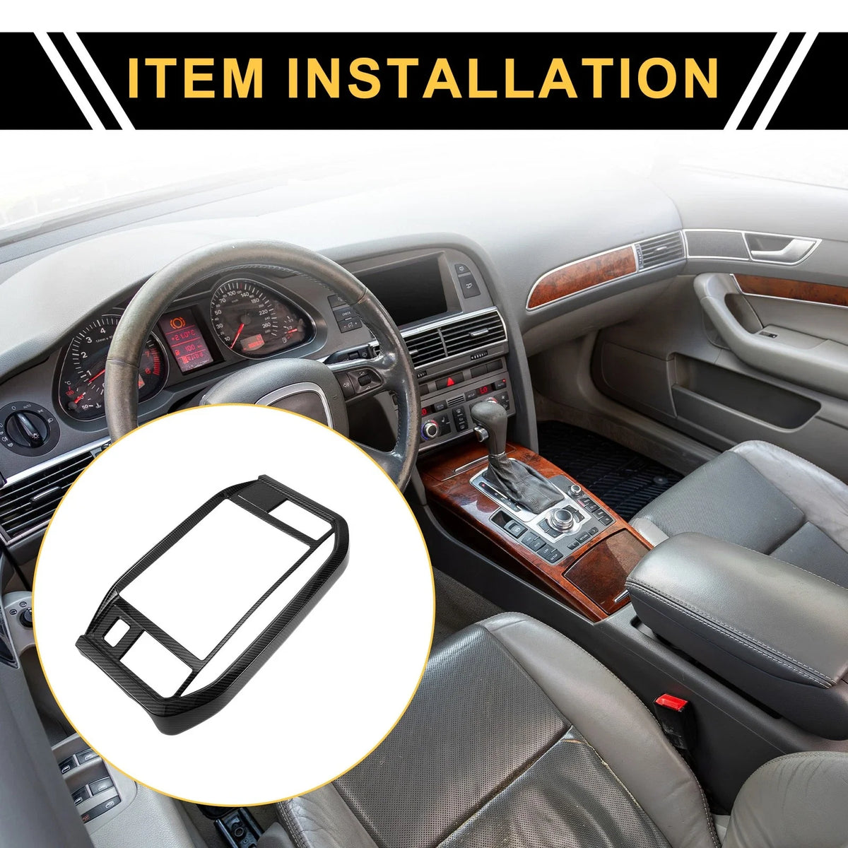 Set of 1 GPS Panel Sticker Cover for Ford F-150 (2021–2024) Black