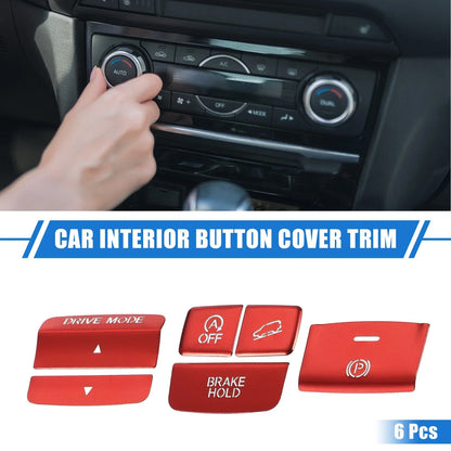 6Pcs Center Console Handbrake Drive Button Cover Trim for Honda CR-V (2023)