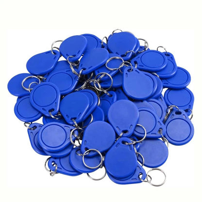200PCS RFID IC Card Key Tags Keyfobs NFC Tag Keychain 13.56MHz Blue