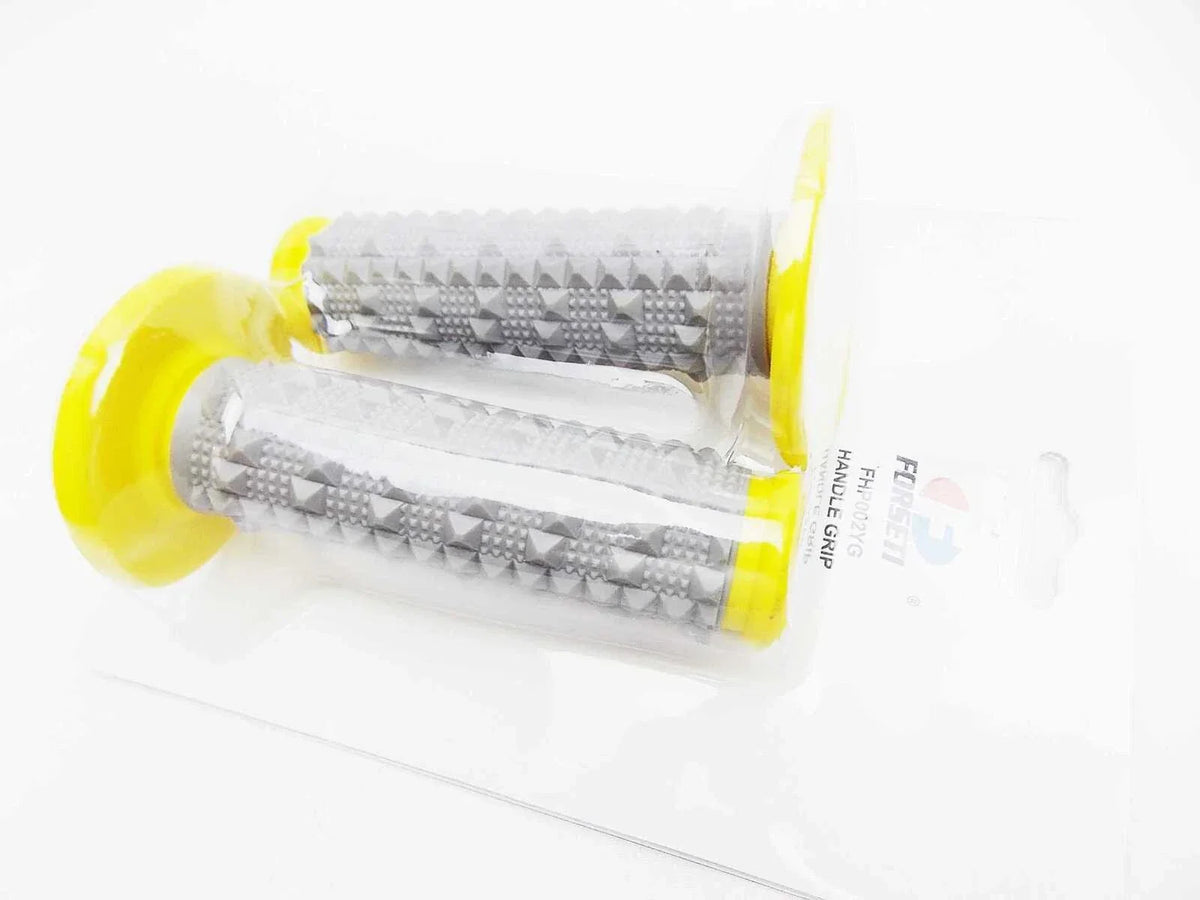 Yellow Grey Diamond Handlebar Grip Set for Honda CRF125