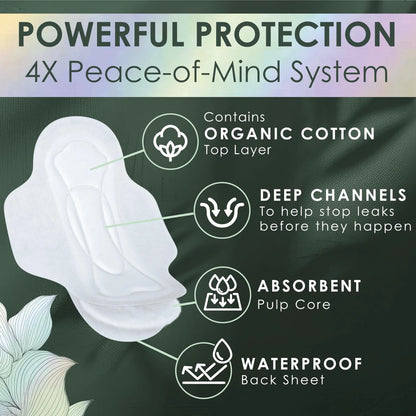 Ultra Thin Pads for Women, Super Absorbency, Organic Cotton Top