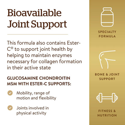 Solgar Extra Strength Glucosamine Chondroitin 180 Count for Joint Support