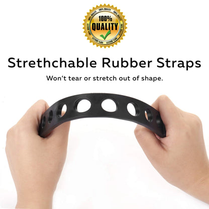 6-Pack Replacement Bike Rack Cradle Straps 0.49" Ladder-Style Black