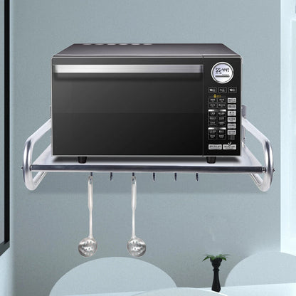 Stainless Steel Microwave Oven Rack for Wall-Mount Kitchen Shelf