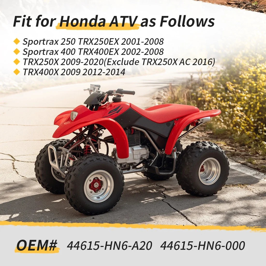 Front Wheel Hub Red for Honda Sportrax 400 TRX400EX (2002–2008) TRX400X (2009, 2012–2014)