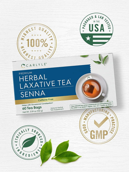 60 Tea Bags Herbal Laxative Senna Leaf Tea for Occasional Use