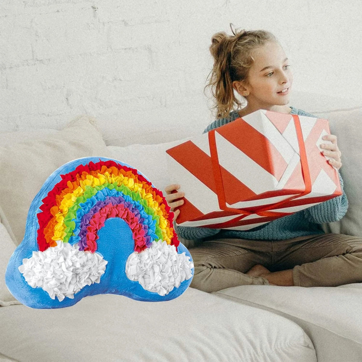 Plush Craft Rainbow Pillow for Art & Crafts (Fabric by Number)
