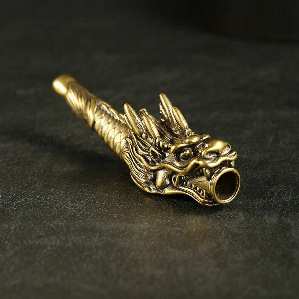 1X Handmade Dragon Brass Smoking Pipe for Tobacco and Herb