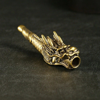 1X Handmade Dragon Brass Smoking Pipe for Tobacco and Herb