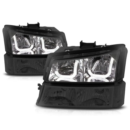 J-Halo LED DRL Headlights for Chevy Silverado/Avalanche (2003–2006)