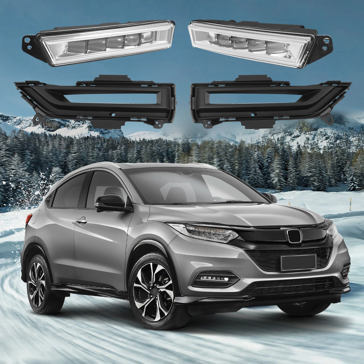 Set of 2 Fog Lights for Honda XRV (2019–2020) with LED Daytime Running Light