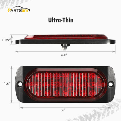 2X 4.4" Red 24 LED Trailer Side Marker Clearance Light for