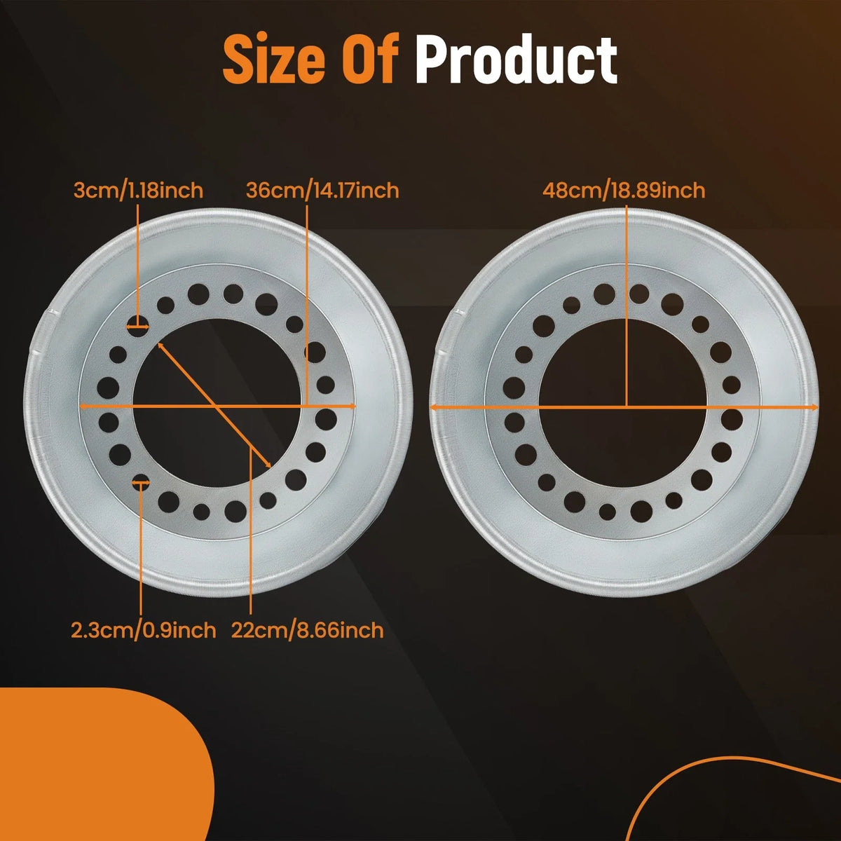 Set of 2 Auto Wheel Balancer for 22.5-24.5" Wheel (Steer Axle) (2015–2019)