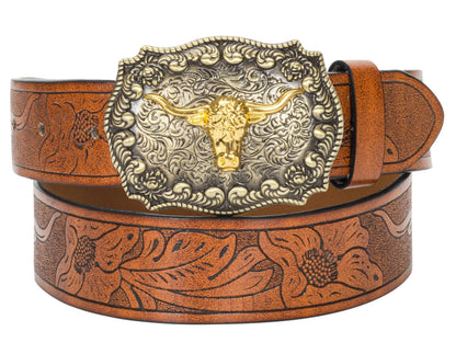 Leather Belt for Men and Women 33-36" Waist, Brown