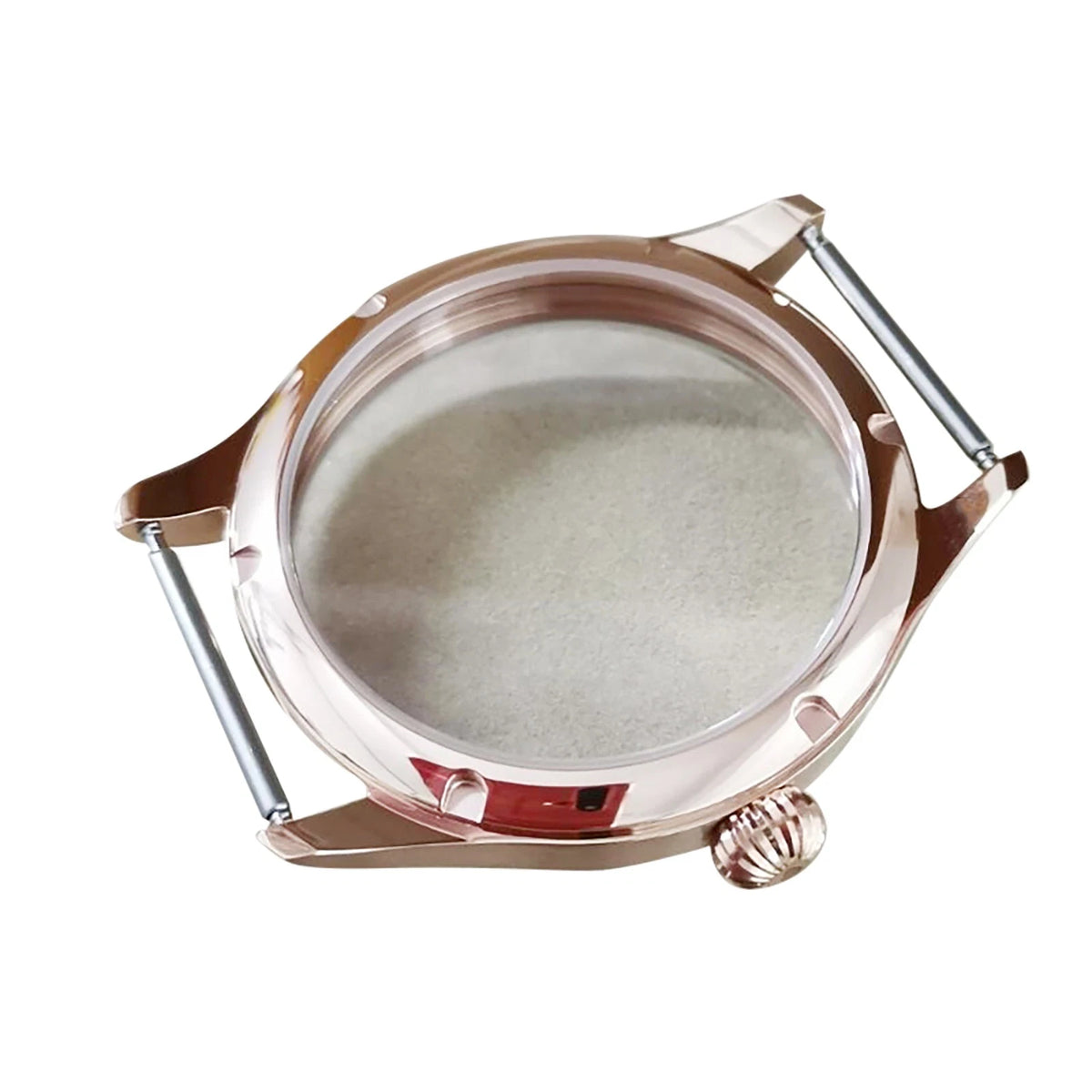 44mm Steel Mineral Glass Watch Case Kit for ETA 6497 6498 Seagull ST3600 ST3621