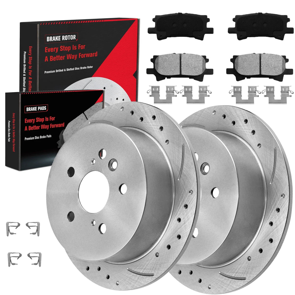 Rear Brake Rotors Pads Kit for Lexus RX330 RX350 RX400h (2004–2009)