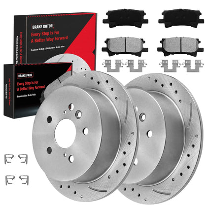 Rear Brake Rotors Pads Kit for Lexus RX330 RX350 RX400h (2004–2009)