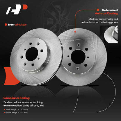 Set of 2 Front Disc Brake Rotors for Honda Civic (1996–2005) Insight (2010–2014) 96087R, MGD465ACH, 30107640