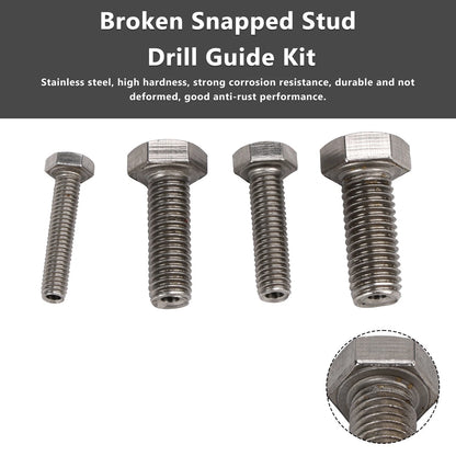 Set of 4 Stainless Steel Broken Stud Drill Guides for M6, M8, M10, M12