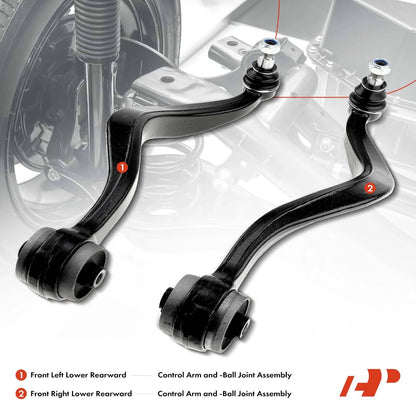 2X Front Control Arm w/ Ball Joint Assy for Ford Fusion (2006–2012) - 7E5Z3079L, BE5Z3079A, GP9A34J50A, GP9A34J50B, K620492, K620493