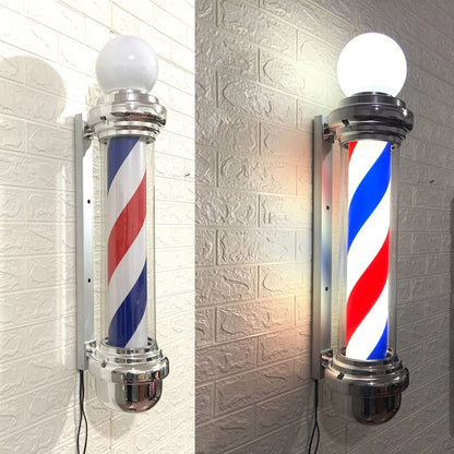 LED Barber Pole Light for Hair Salon Outdoor Sign (Rotating Stripes)
