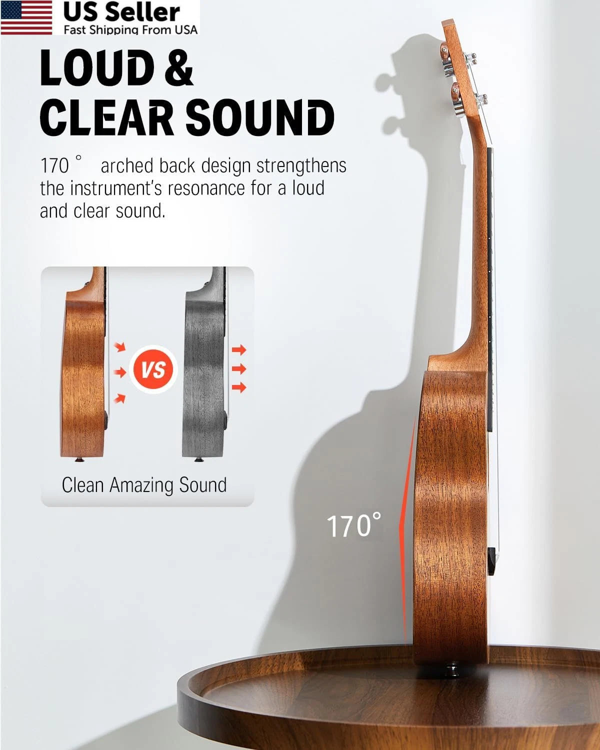 23 Inch Mahogany Concert Ukulele for Beginners