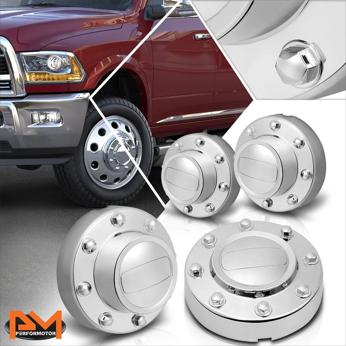 Set of 4 Wheel Rim Center Caps for Ram 3500 Dually (2011–2016)
