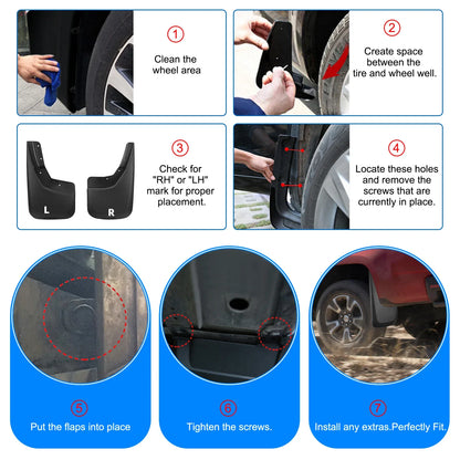 Front Rear Molded Splash Guard for Chevrolet Silverado (2014–2018)