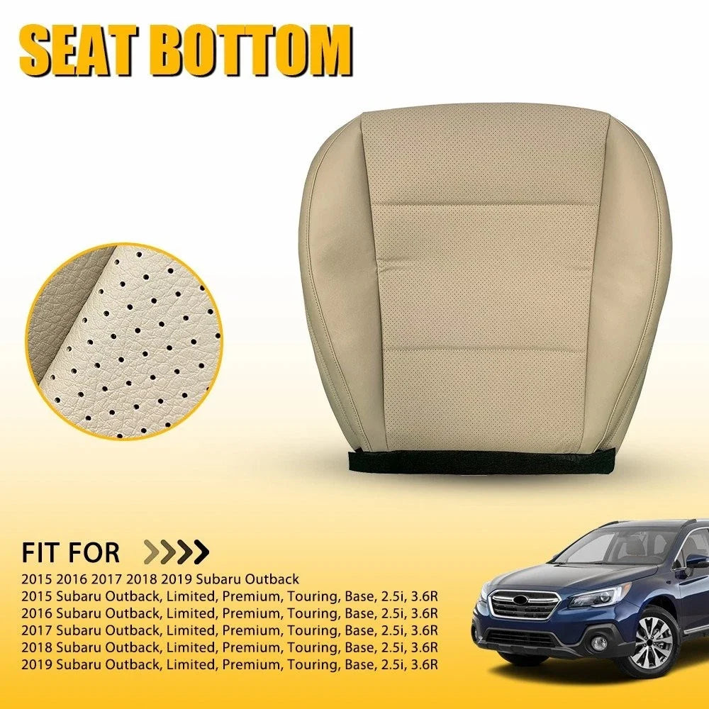 Driver Perforated Leather Bottom Seat Cover Tan for Subaru Outback (2015–2019)