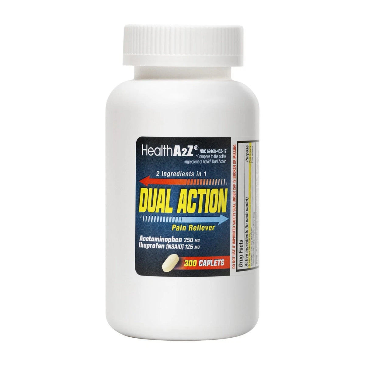 Dual Action Pain Relief Acetaminophen 250mg & Ibuprofen 125 (NSAID)
