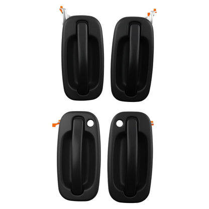 Set of 4 Black Outer Door Handles for Chevrolet Silverado 3500 (1999–2006)