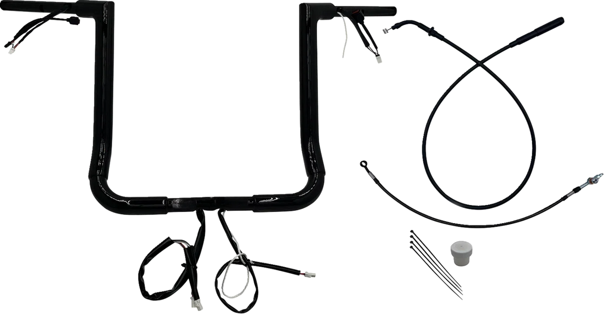 EZ Install Wired Handlebar Kit 1-1/2" Flat Top 16" for Harley Davidson