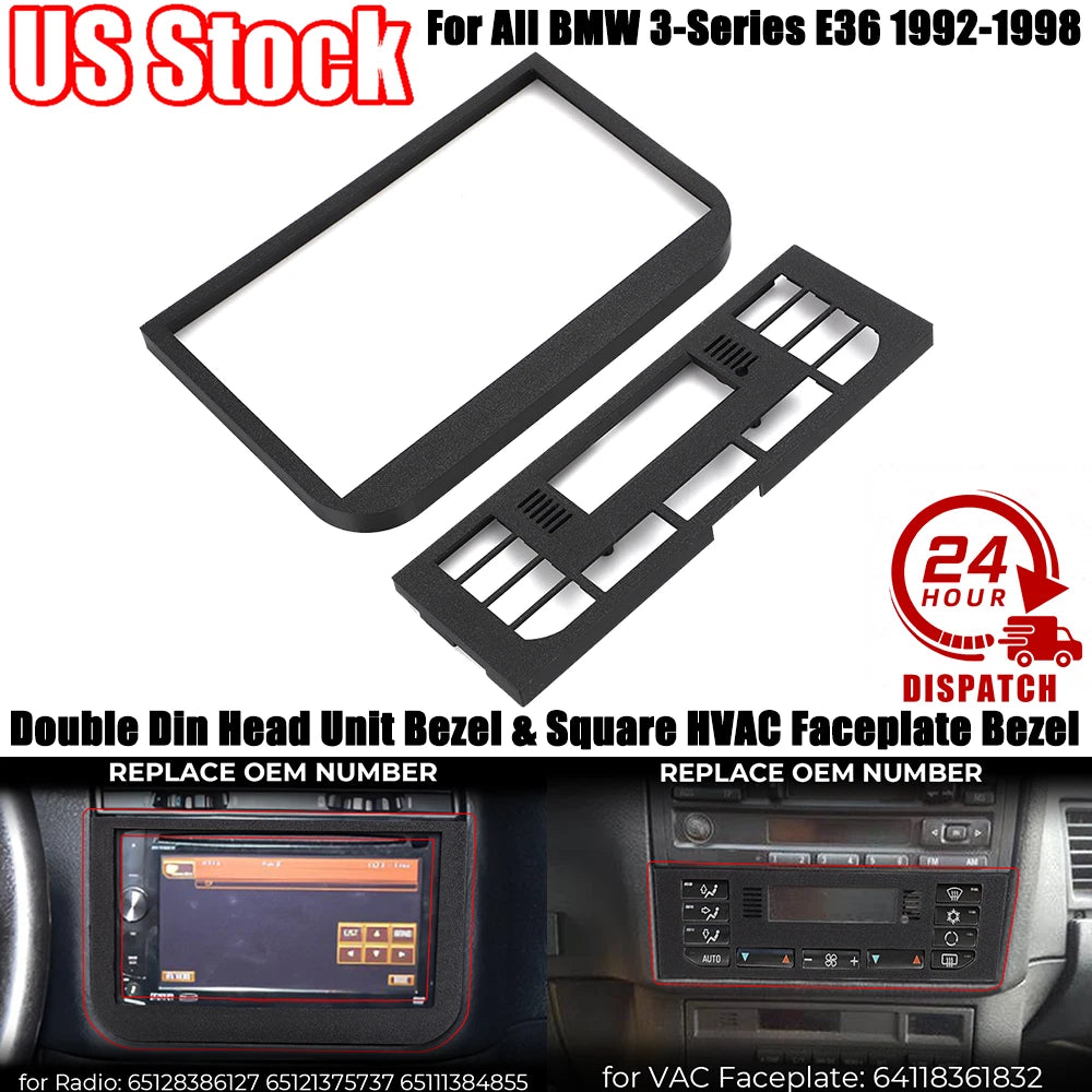 Double Din Head Unit Bezel for BMW E36 (1992–1999)